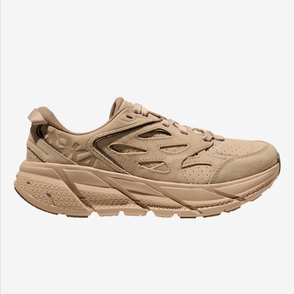 Hoka One One U Clifton L Suede Nude size 8 / 7 / 40 Sand Dune Sneakers
